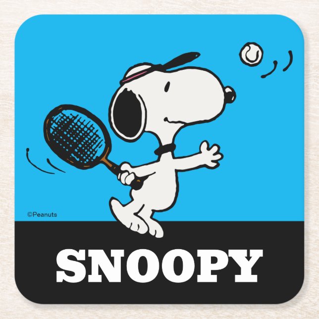 Erdnüsse | Snoopy Plays Tennis Rechteckiger Pappuntersetzer (Vorderseite)