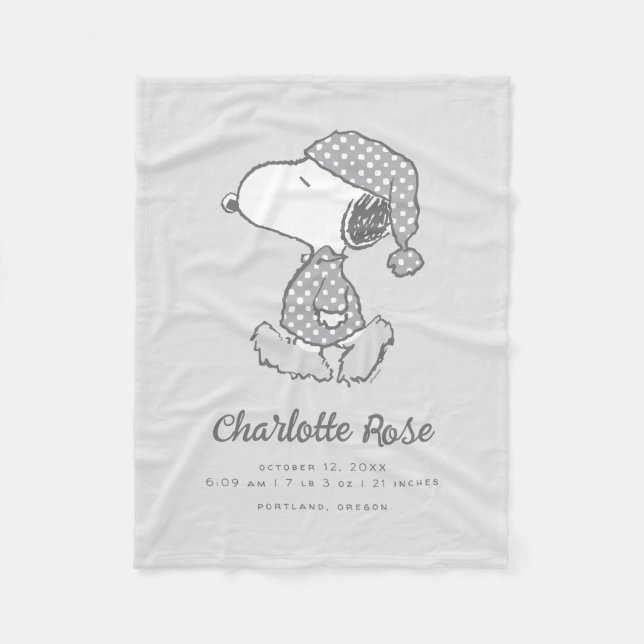 Erdnüsse | Snoopy Polka Dot Pajamas Baby Fleecedecke (Vorderseite)