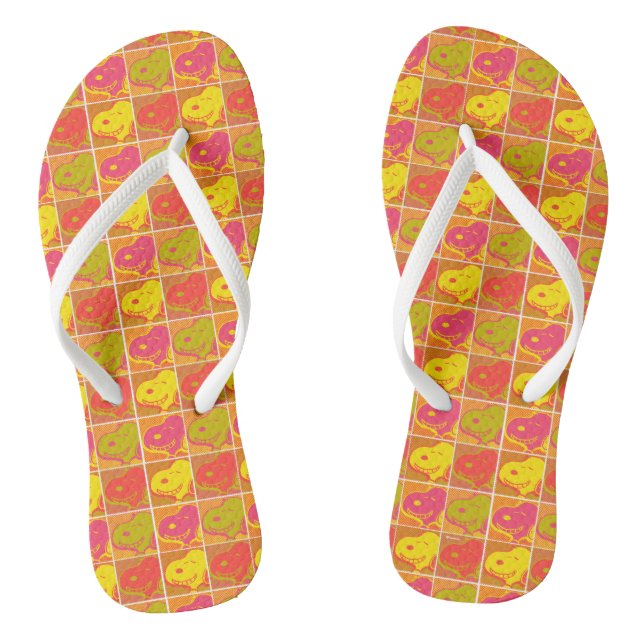 Erdnüsse | Snoopy Pop Art Pattern Flip Flops (Fußbett)