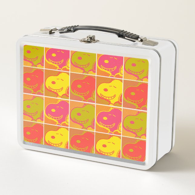 Erdnüsse | Snoopy Pop Art Pattern Metall Brotdose (Vorderseite)