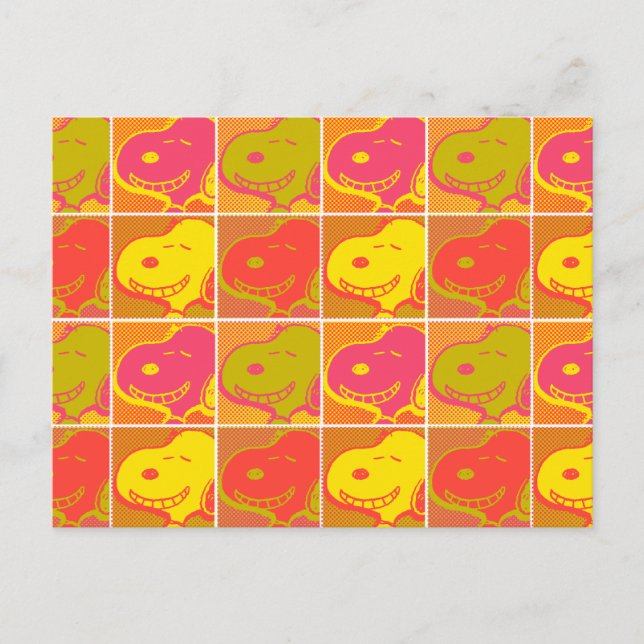 Erdnüsse | Snoopy Pop Art Pattern Postkarte (Vorderseite)