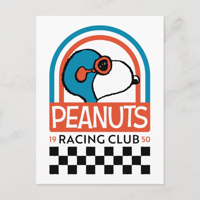 Erdnüsse | Snoopy Racing Club Postkarte (Vorderseite)