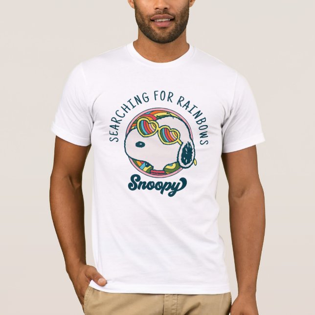 Erdnüsse | Snoopy Rainbow Heart Sonnenbrille T-Shirt (Vorderseite)