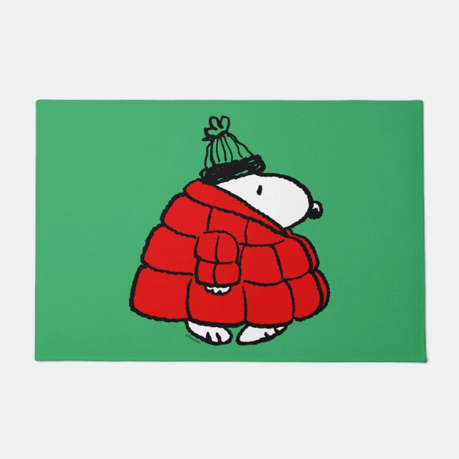 Erdnüsse | Snoopy Red Puffer Jacket Fußmatte (Vorderseite)