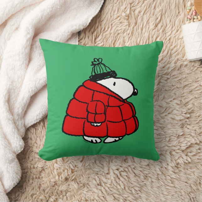 Erdnüsse | Snoopy Red Puffer Jacket Kissen (Decke)