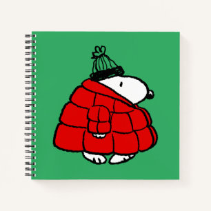 Erdnüsse   Snoopy Red Puffer Jacket Notizbuch