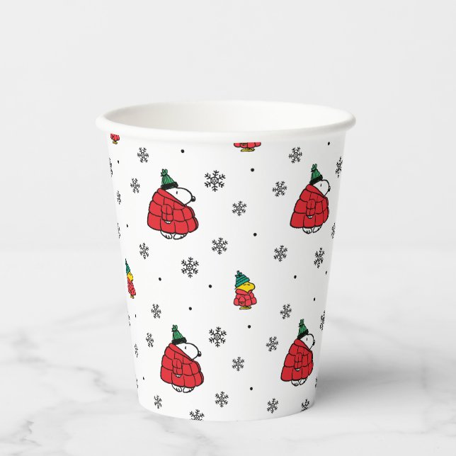 Erdnüsse | Snoopy Red Puffer Jacket Pappbecher (Vorderseite)