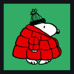 Erdnüsse | Snoopy Red Puffer Jacket Poster<br><div class="desc">Karo dieses lustige Peanuts-Design mit Snoopy in seiner roten Puffsjacke.</div>