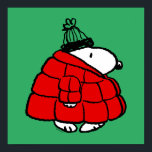 Erdnüsse | Snoopy Red Puffer Jacket Poster<br><div class="desc">Karo dieses lustige Peanuts-Design mit Snoopy in seiner roten Puffsjacke.</div>