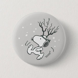 Erdnüsse   Snoopy Rentier Button