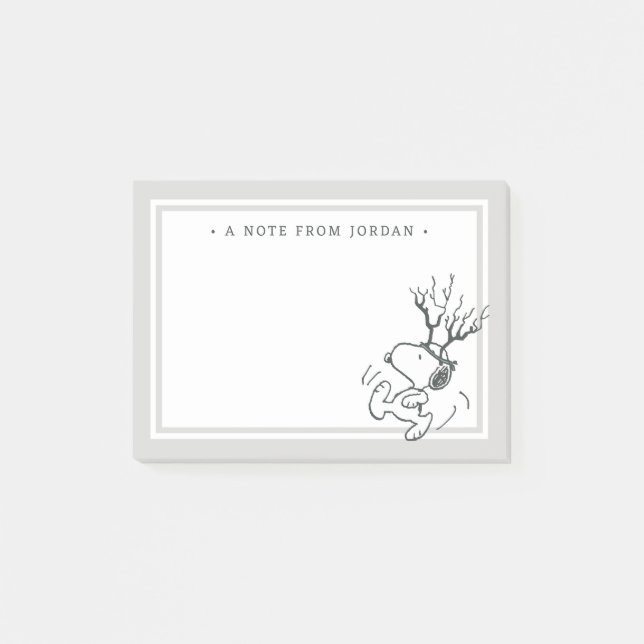 Erdnüsse | Snoopy Rentier Post-it Klebezettel (Vorderseite)