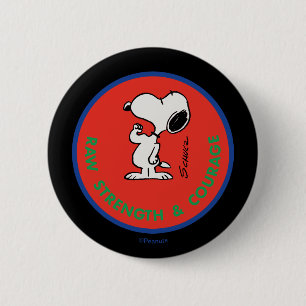 Erdnüsse   Snoopy Row Stärke & Mut Abzeichen Button