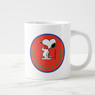 Erdnüsse   Snoopy Row Stärke & Mut Abzeichen Jumbo-Tasse