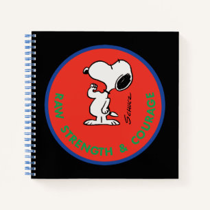 Erdnüsse   Snoopy Row Stärke & Mut Abzeichen Notizbuch