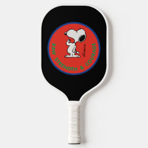 Erdnüsse Snoopy Row Stärke & Mut Abzeichen Pickleball Schläger