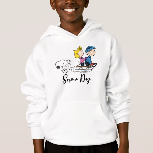 Erdnüsse | Snoopy, Sally & Linus Sled Riding Hoodie (Vorderseite)