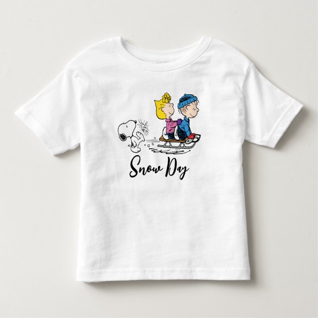 Erdnüsse | Snoopy, Sally & Linus Sled Riding Kleinkind T-shirt (Vorderseite)