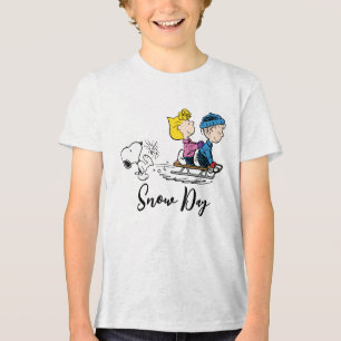 Erdnüsse Snoopy, Sally & Linus Sled Riding Tri-Blend Shirt