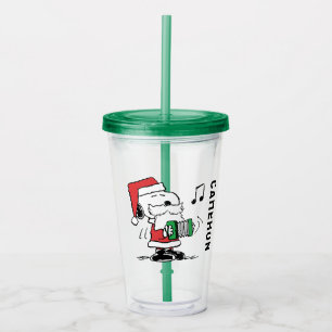 Erdnüsse Snoopy Santa Claus Accordian Acryltrinkbecher