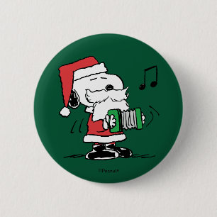 Erdnüsse   Snoopy Santa Claus Accordian Button