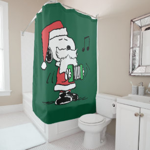 Erdnüsse Snoopy Santa Claus Accordian Duschvorhang