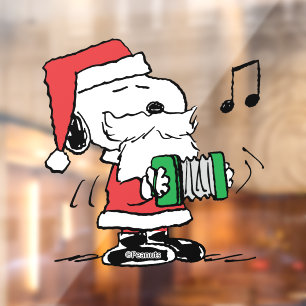 Erdnüsse Snoopy Santa Claus Accordian Fensteraufkleber
