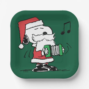 Erdnüsse   Snoopy Santa Claus Accordian Pappteller