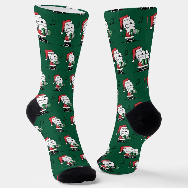 Erdnüsse | Snoopy Santa Claus Accordian Socken (Gewinkelt)
