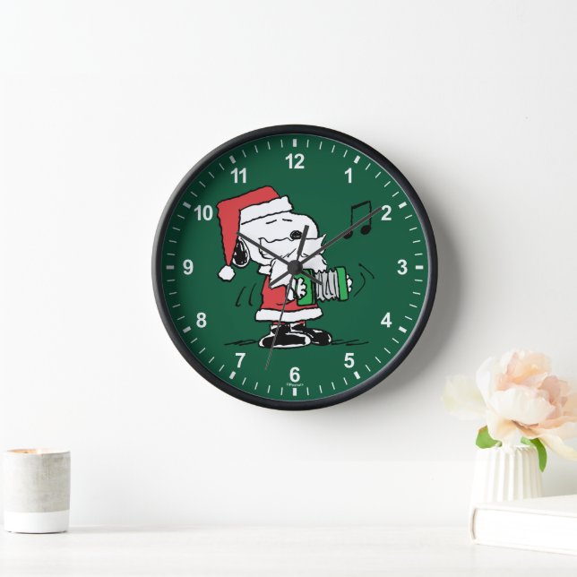 Erdnüsse | Snoopy Santa Claus Accordian Uhr (Zuhause)
