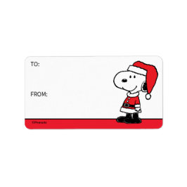 Erdnüsse | Snoopy Santa Claus Gift Tag Adressaufkleber