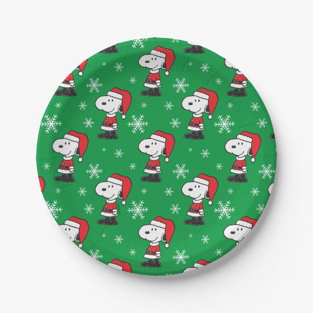 Erdnüsse | Snoopy Santa Claus Pappteller (Vorderseite)