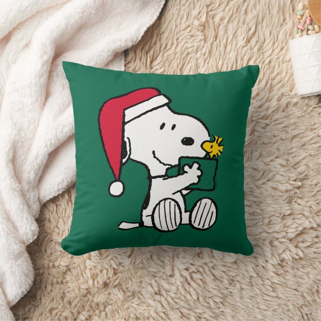 Erdnüsse | Snoopy Santa & Woodstock Geschenk Kissen (Decke)