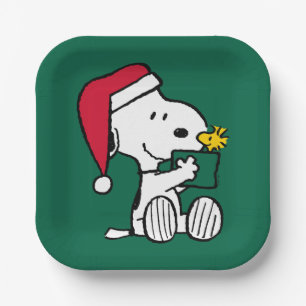 Erdnüsse   Snoopy Santa & Woodstock Geschenk Pappteller
