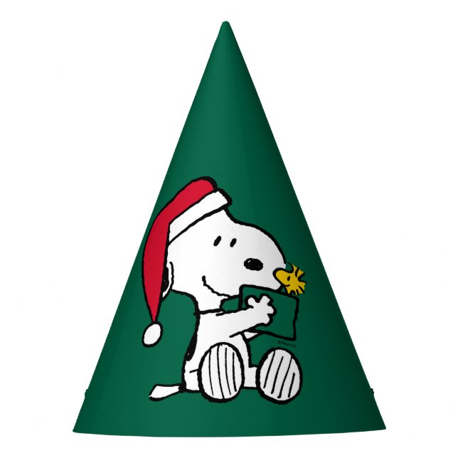 Erdnüsse | Snoopy Santa & Woodstock Geschenk Partyhütchen (Vorderseite)