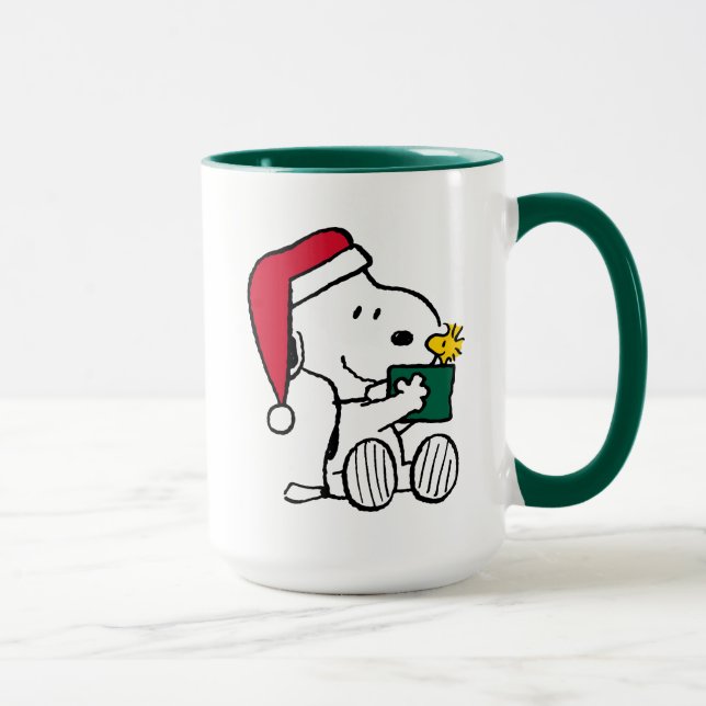 Erdnüsse | Snoopy Santa & Woodstock Geschenk Tasse (Rechts)