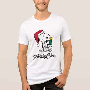 Erdnüsse Snoopy Santa & Woodstock Geschenk Tri-Blend Shirt