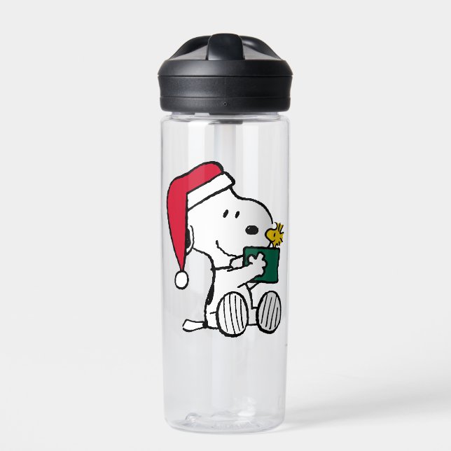 Erdnüsse | Snoopy Santa & Woodstock Geschenk Trinkflasche (Vorderseite)