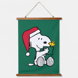 Erdnüsse Snoopy Santa & Woodstock Geschenk Wandteppich Mit Holzrahmen