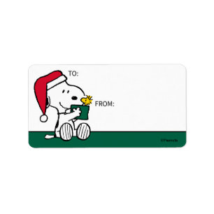 Erdnüsse Snoopy Santa & Woodstock Geschenkmarke Adressaufkleber