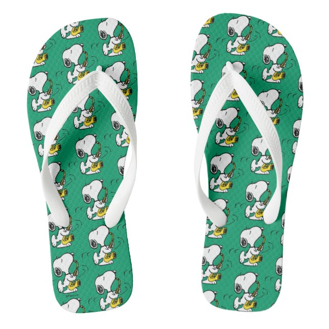Erdnüsse | Snoopy Saxophone Player Flip Flops (Fußbett)