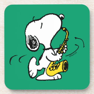 Erdnüsse   Snoopy Saxophone Player Getränkeuntersetzer