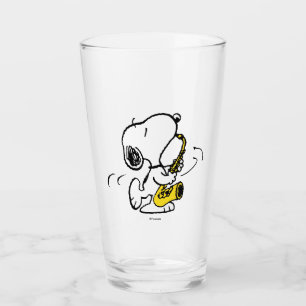Erdnüsse   Snoopy Saxophone Player Glas