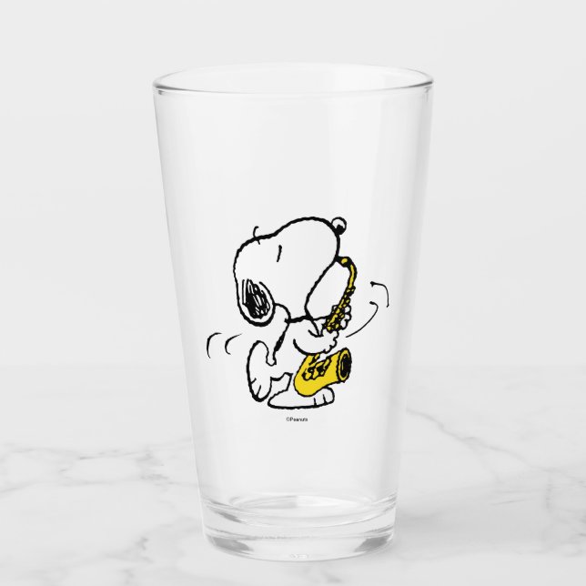 Erdnüsse | Snoopy Saxophone Player Glas (Vorderseite)