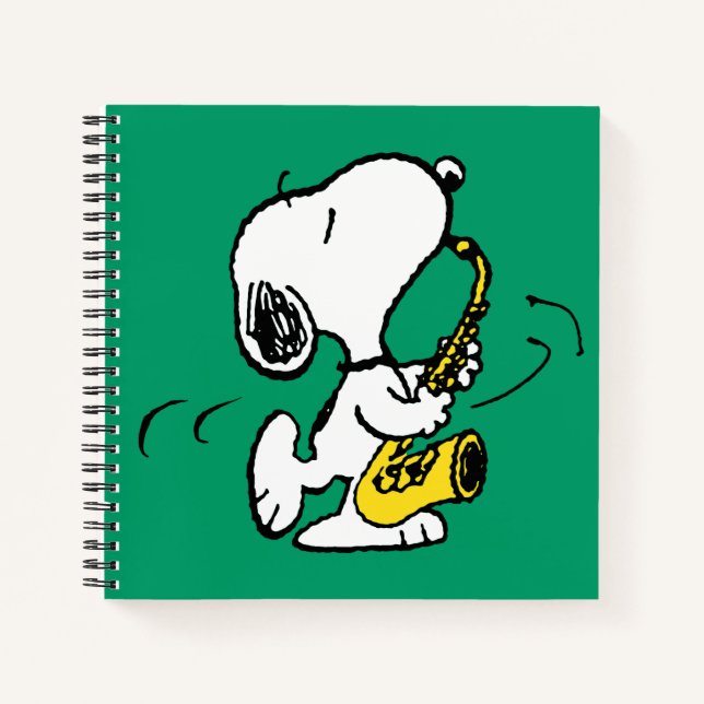 Erdnüsse | Snoopy Saxophone Player Notizbuch (Vorderseite)