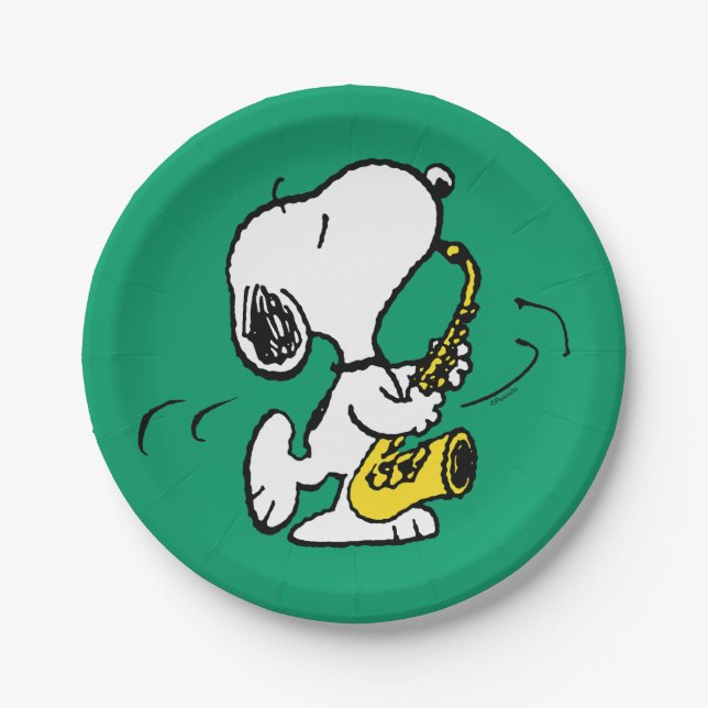 Erdnüsse | Snoopy Saxophone Player Pappteller (Vorderseite)