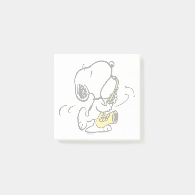 Erdnüsse | Snoopy Saxophone Player Post-it Klebezettel (Vorderseite)