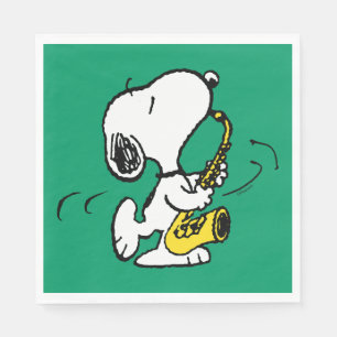 Erdnüsse   Snoopy Saxophone Player Serviette