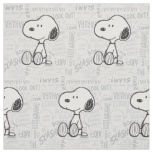 ERDNÜSSE Snoopy Schwarz-Weiß-Comics Stoff