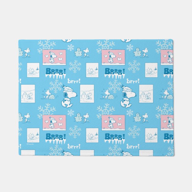 Erdnüsse | Snoopy Snow Day Patterns Fußmatte (Vorderseite)