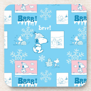 Erdnüsse   Snoopy Snow Day Patterns Getränkeuntersetzer